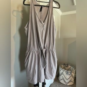 Smash & Tess romper. Tan and white stripe with front tie. XXL never worn